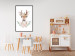 Wall Poster Julius the Deer - composition of pink flowers and a deer on a white background 135727 additionalThumb 10