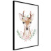 Wall Poster Julius the Deer - composition of pink flowers and a deer on a white background 135727 additionalThumb 15