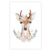 Wall Poster Julius the Deer - composition of pink flowers and a deer on a white background 135727 additionalThumb 4