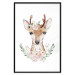 Wall Poster Julius the Deer - composition of pink flowers and a deer on a white background 135727 additionalThumb 3