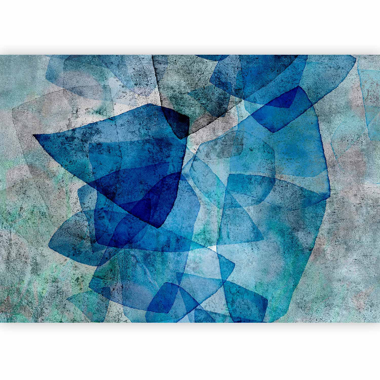 Wall Mural Sapphire mosaic - minimalist abstract composition on concrete 136327 additionalImage 1