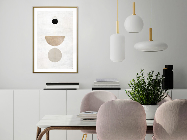 Poster In Line - geometric abstraction with circles on a light background in boho style 137227 additionalImage 9