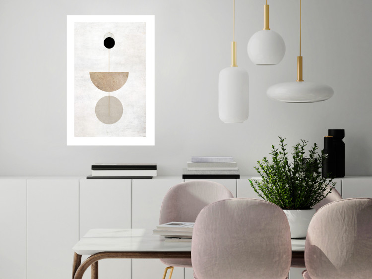 Poster In Line - geometric abstraction with circles on a light background in boho style 137227 additionalImage 18