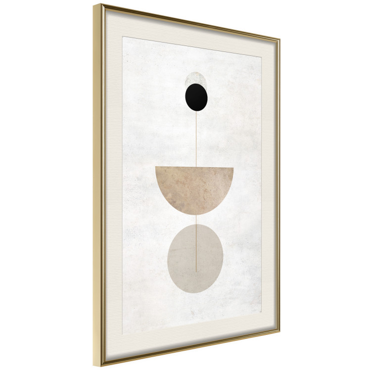 Poster In Line - geometric abstraction with circles on a light background in boho style 137227 additionalImage 21