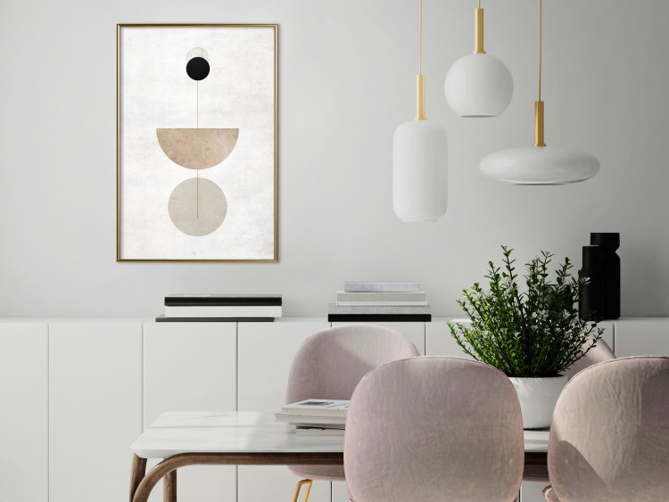 Poster In Line - geometric abstraction with circles on a light background in boho style 137227 additionalImage 12