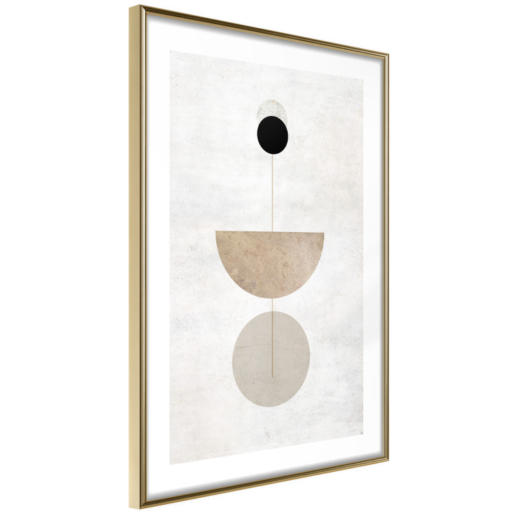 Poster In Line - geometric abstraction with circles on a light background in boho style 137227 additionalImage 22