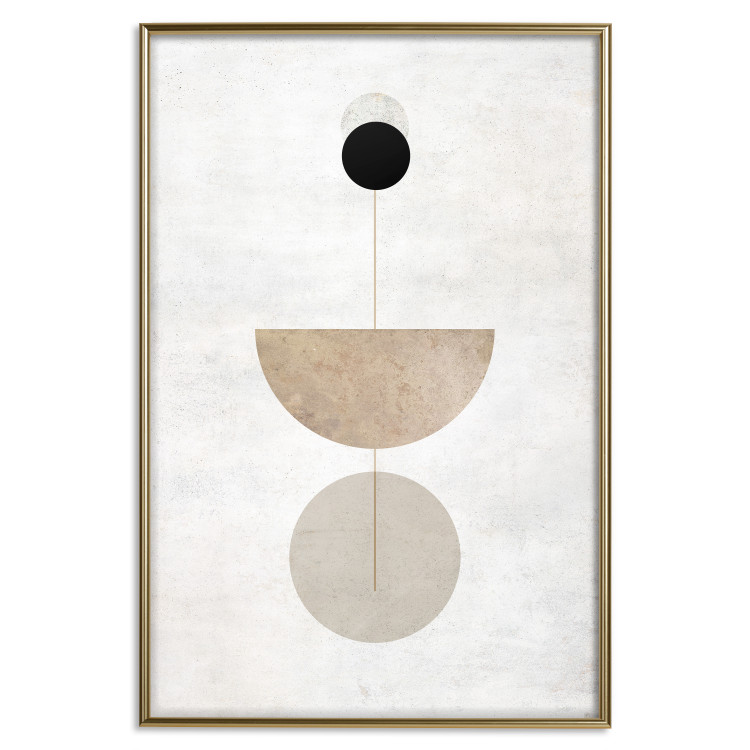 Poster In Line - geometric abstraction with circles on a light background in boho style 137227 additionalImage 6