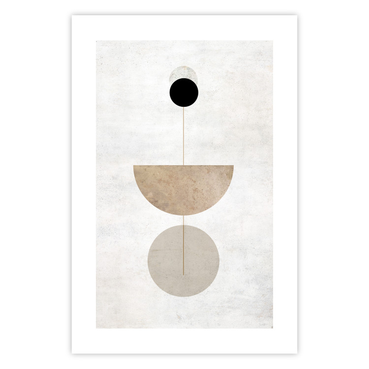 Poster In Line - geometric abstraction with circles on a light background in boho style 137227 additionalImage 7