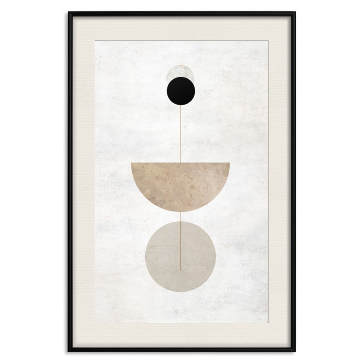 Poster In Line - geometric abstraction with circles on a light background in boho style 137227 additionalImage 4