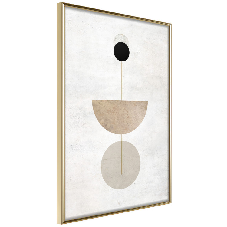 Poster In Line - geometric abstraction with circles on a light background in boho style 137227 additionalImage 17