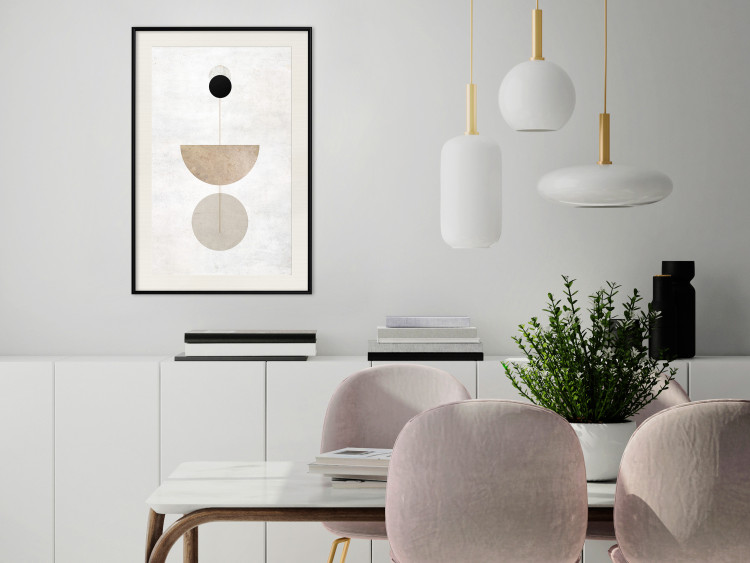 Poster In Line - geometric abstraction with circles on a light background in boho style 137227 additionalImage 11