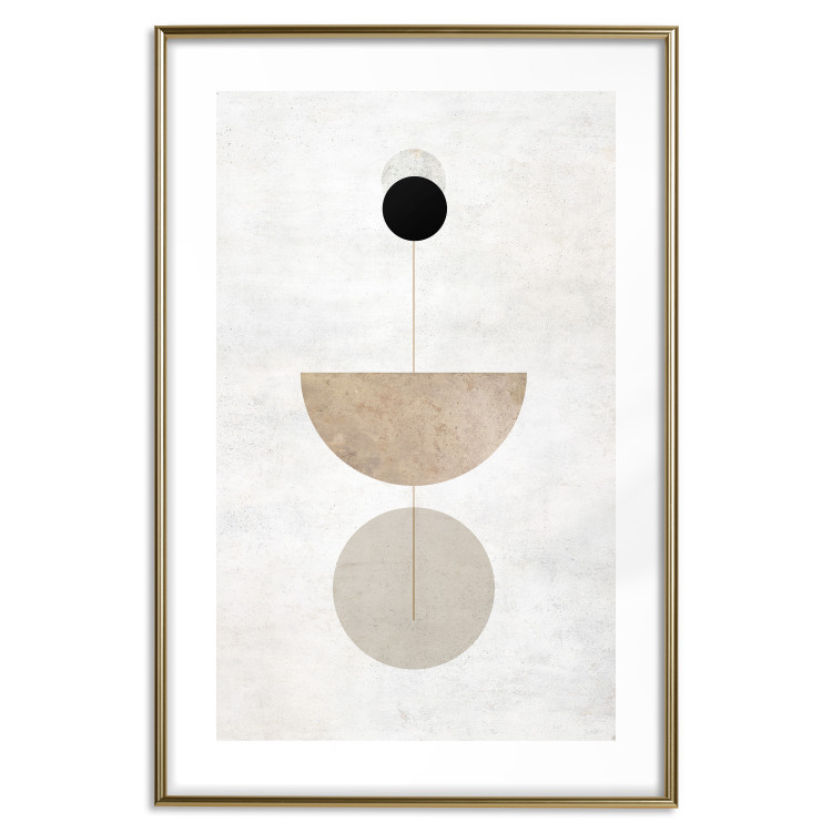 Poster In Line - geometric abstraction with circles on a light background in boho style 137227 additionalImage 5