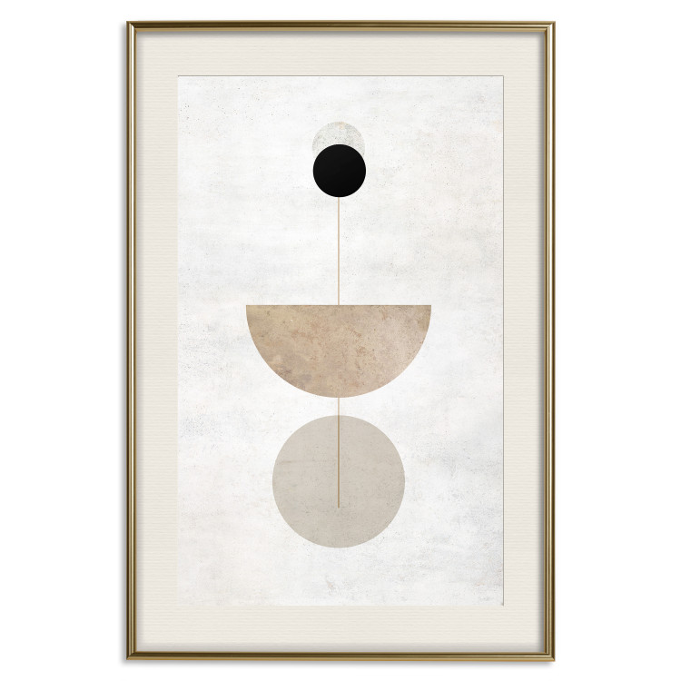 Poster In Line - geometric abstraction with circles on a light background in boho style 137227 additionalImage 3