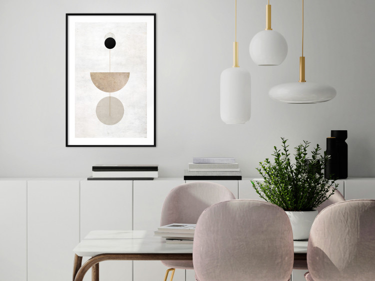 Poster In Line - geometric abstraction with circles on a light background in boho style 137227 additionalImage 10