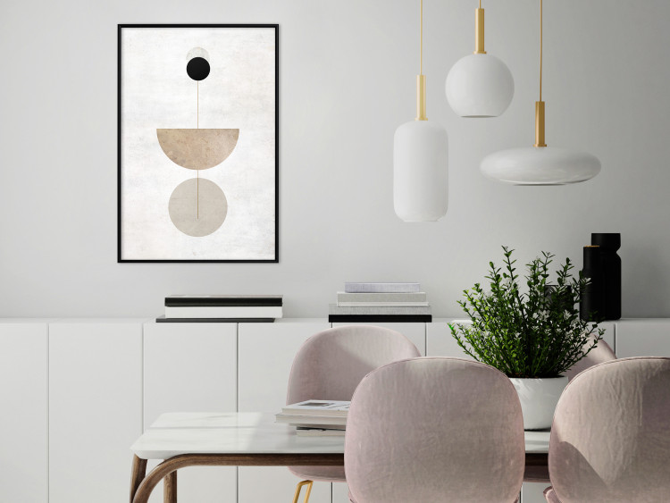 Poster In Line - geometric abstraction with circles on a light background in boho style 137227 additionalImage 11