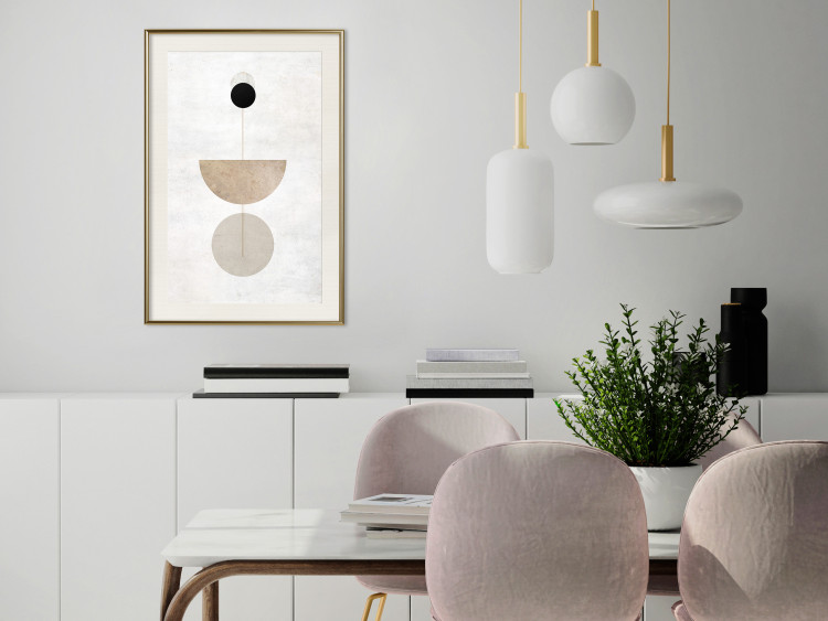 Poster In Line - geometric abstraction with circles on a light background in boho style 137227 additionalImage 13