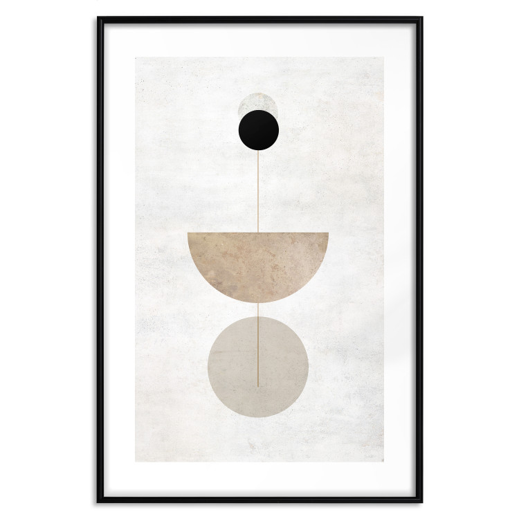 Poster In Line - geometric abstraction with circles on a light background in boho style 137227 additionalImage 4