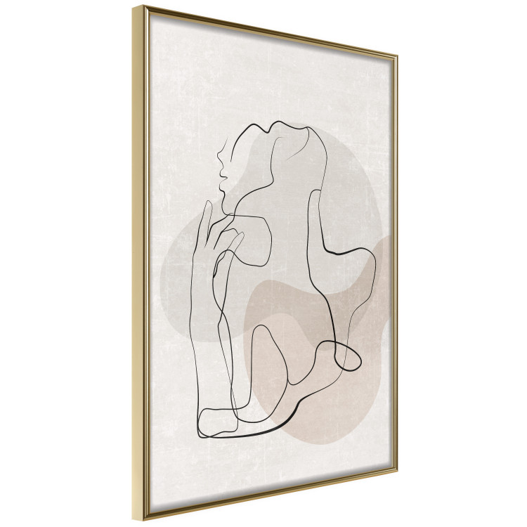 Wall Poster French Chic - simple lineart with a human silhouette in warm colors 137527 additionalImage 4