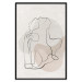 Wall Poster French Chic - simple lineart with a human silhouette in warm colors 137527 additionalThumb 10