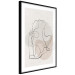 Wall Poster French Chic - simple lineart with a human silhouette in warm colors 137527 additionalThumb 3
