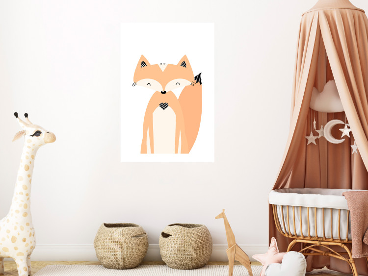 Wall Poster Cheerful Fox - colorful and amusing fox on a white contrasting background 138127 additionalImage 23