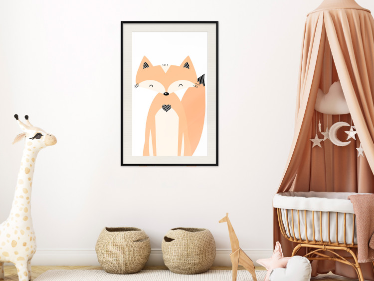 Wall Poster Cheerful Fox - colorful and amusing fox on a white contrasting background 138127 additionalImage 25