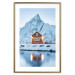 Poster Cottage in Norway - majestic winter landscape of a cottage against mountains 138727 additionalThumb 18