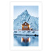 Poster Cottage in Norway - majestic winter landscape of a cottage against mountains 138727 additionalThumb 23