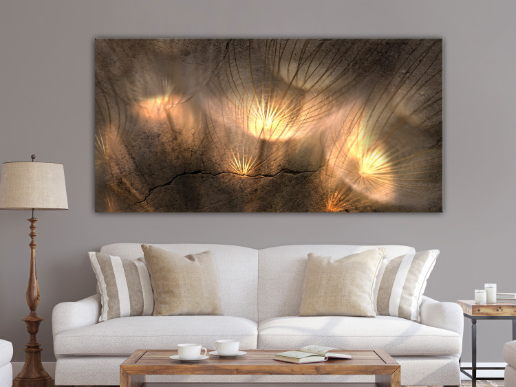 Canvas Print Falling Rays (1-piece) Wide - abstraction in dandelion 143127 additionalImage 3