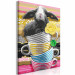 Paint by Number Kit Gray Rabbit - Furry Animal in Striped Cups and a Yellow Rose 144527 additionalThumb 4