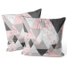 Decorative Velor Pillow Powdery triangles - geometric, minimalist motif in shades of pink 147127 additionalThumb 3