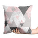 Decorative Velor Pillow Powdery triangles - geometric, minimalist motif in shades of pink 147127 additionalThumb 2