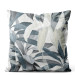 Decorative Velor Pillow Leaf composition - theme in green and grey tones 147227