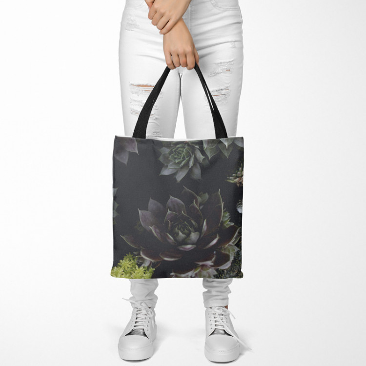 Shopping Bag Nocturnal rose - floral composition of succulents with rich detailing 147527 additionalImage 2