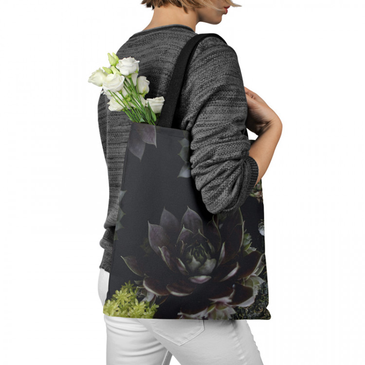Shopping Bag Nocturnal rose - floral composition of succulents with rich detailing 147527 additionalImage 3