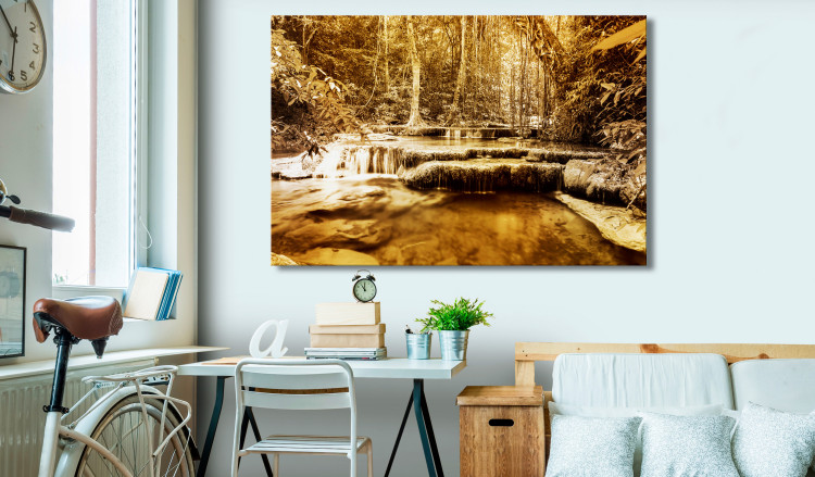 Large canvas print Waterfall in Sepia [Large Format] 149027 additionalImage 5
