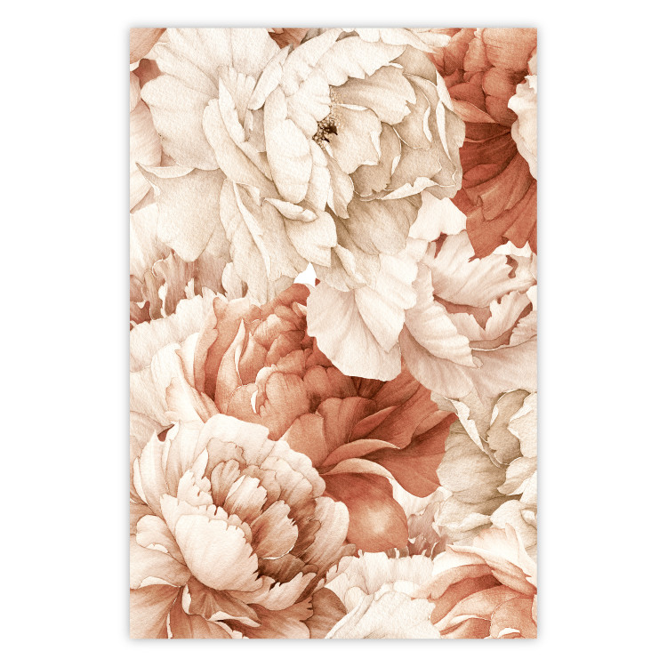 Poster Peonies - Decorative Flowers Painted With Watercolor in Bright Colors 149727