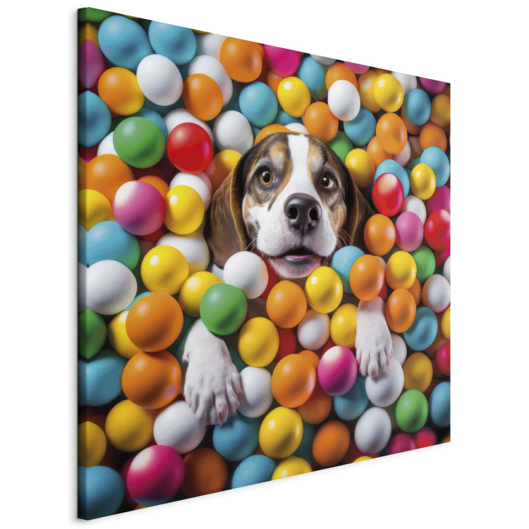 Canvas AI Beagle Dog - Animal Sunk in Colorful Balls - Square 150227 additionalImage 2