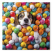 Canvas AI Beagle Dog - Animal Sunk in Colorful Balls - Square 150227