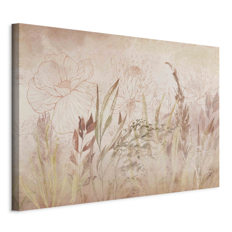 Large canvas print Boho Style Garden - Airy Flowers, Plants and Grass in Beiges and Pinks [Large Format] 151227 additionalImage 2