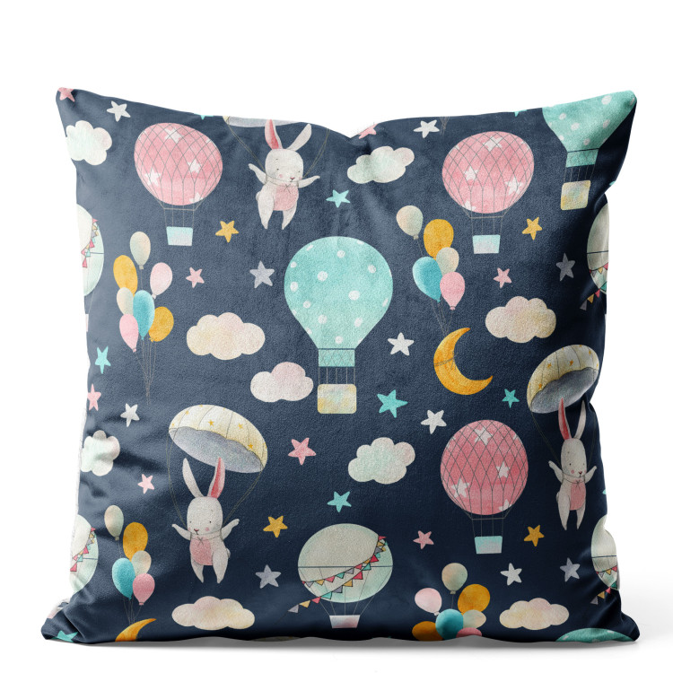 Decorative Velor Pillow Bunnies in the Clouds - Animals in the Night Sky Among the Stars 151327