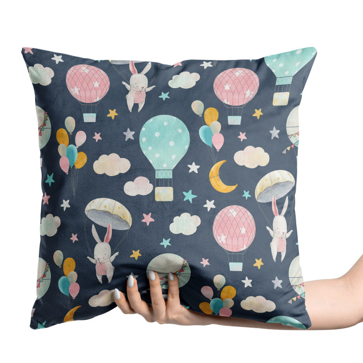 Decorative Velor Pillow Bunnies in the Clouds - Animals in the Night Sky Among the Stars 151327 additionalImage 2