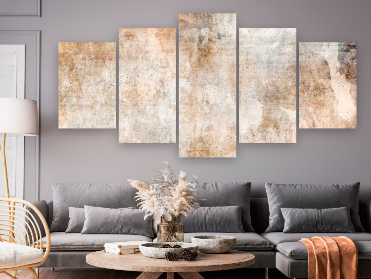 Canvas Rust Texture - An Abstract Composition in Shades of Pastel Brown 151427 additionalImage 3