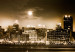 Canvas Print The city that never sleeps - panorama of New York at night in sepia 55827 additionalThumb 5