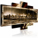 Canvas Print The city that never sleeps - panorama of New York at night in sepia 55827 additionalThumb 2