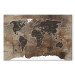 Canvas Print World Map: Wooden Mosaic 91927