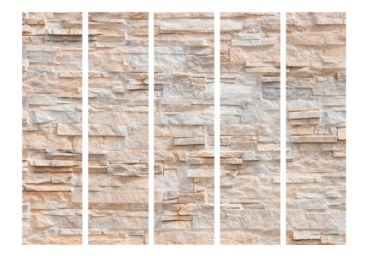 Room Separator Stone Refinement II - stone texture of beige brick wall 95427 additionalImage 3