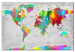 Canvas Print World in Colors (1-part) - World Map in Artistic Style 95927
