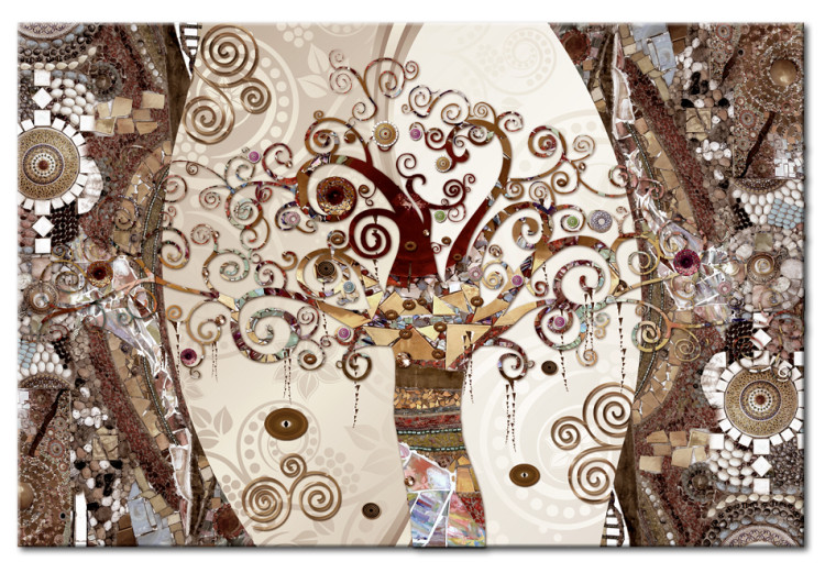 Canvas Art Print Artistic Mosaic by Klimt (1-part) - Colorful Abstract Tree 96027