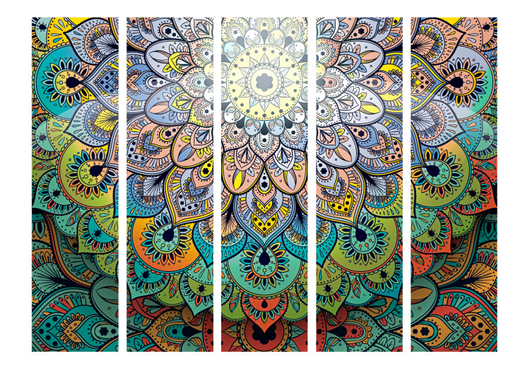 Room Divider Screen Colorful Stained Glass II - oriental mandala with very colorful pattern 98127 additionalImage 3